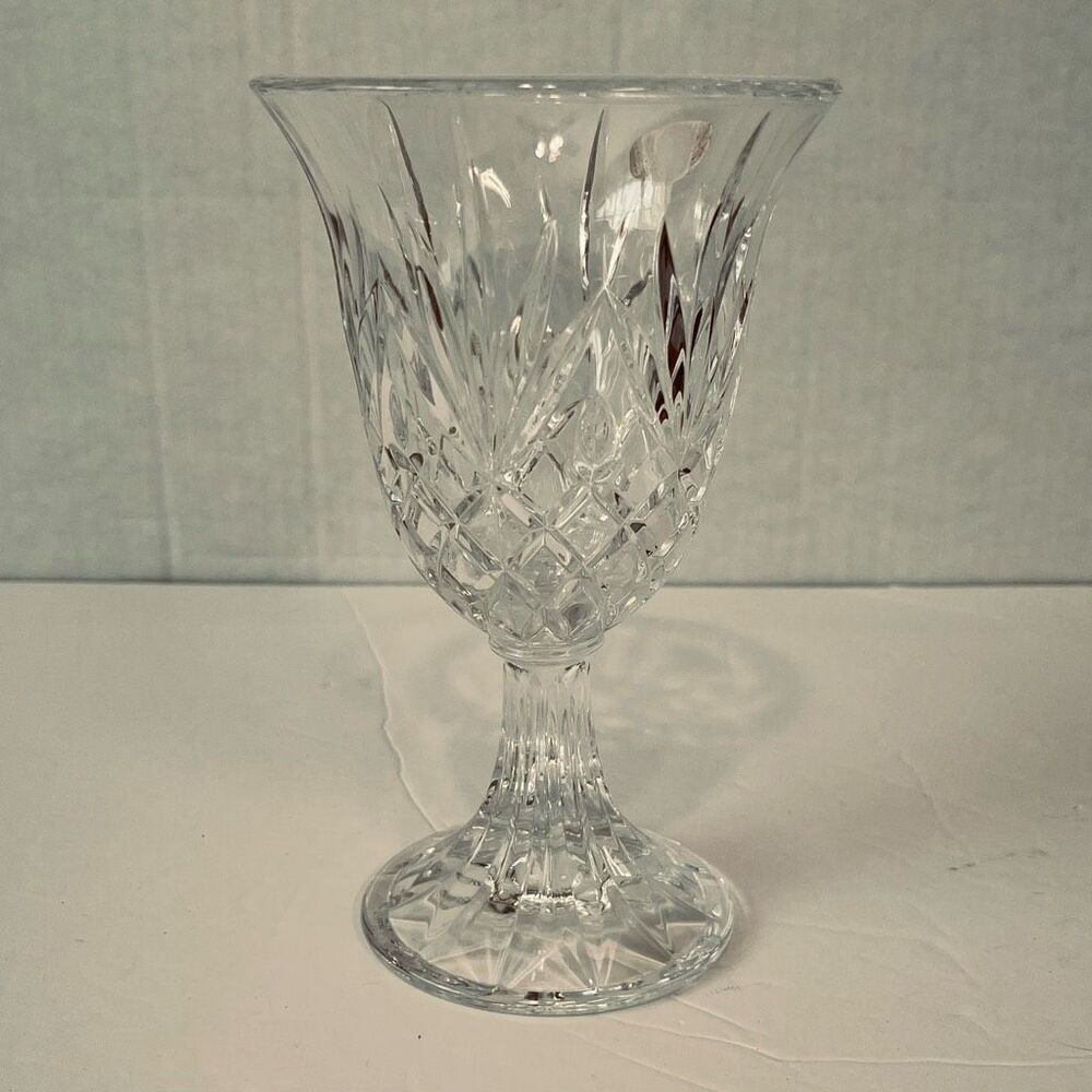 Lead Crystal Goblet By DePlomb   EUC
